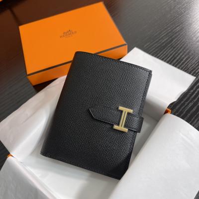 Bearn 短夾 CK89 黑色 金扣 Epsom皮Epsom皮