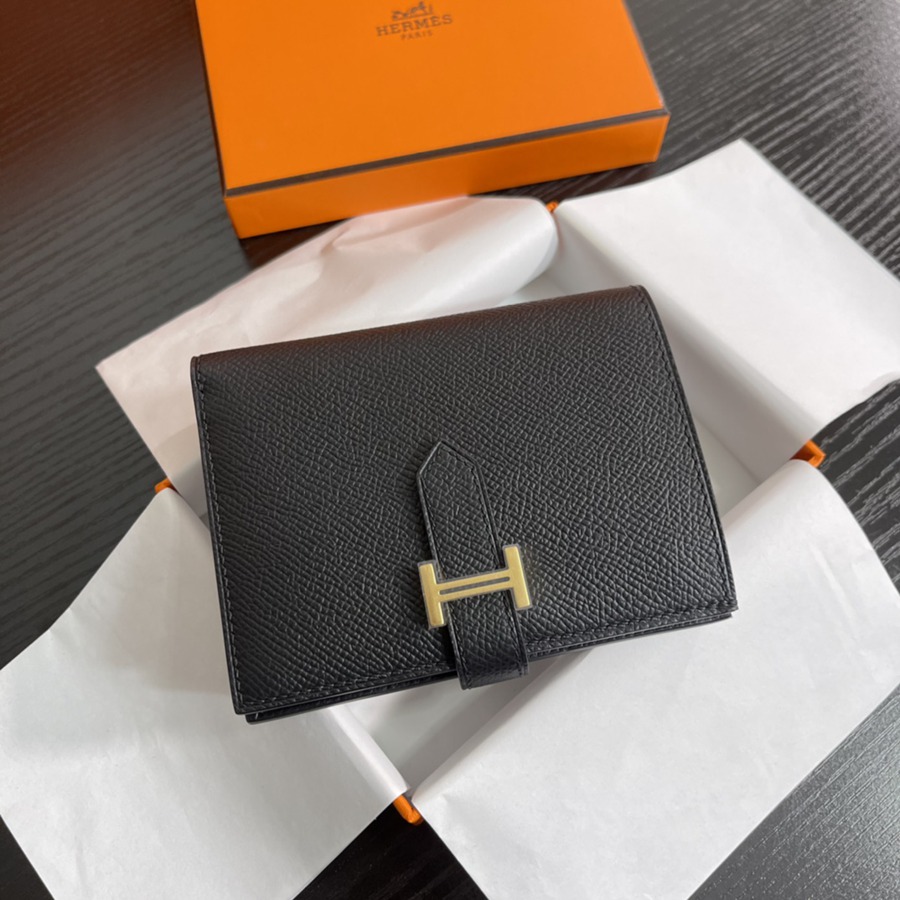 Bearn 短夾 CK89 黑色 金扣 Epsom皮Epsom皮_3