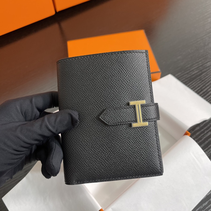 Bearn 短夾 CK89 黑色 金扣 Epsom皮Epsom皮_4