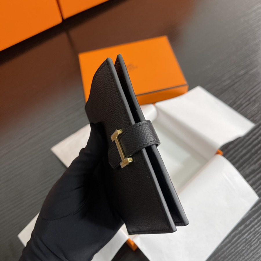 Bearn 短夾 CK89 黑色 金扣 Epsom皮Epsom皮_6