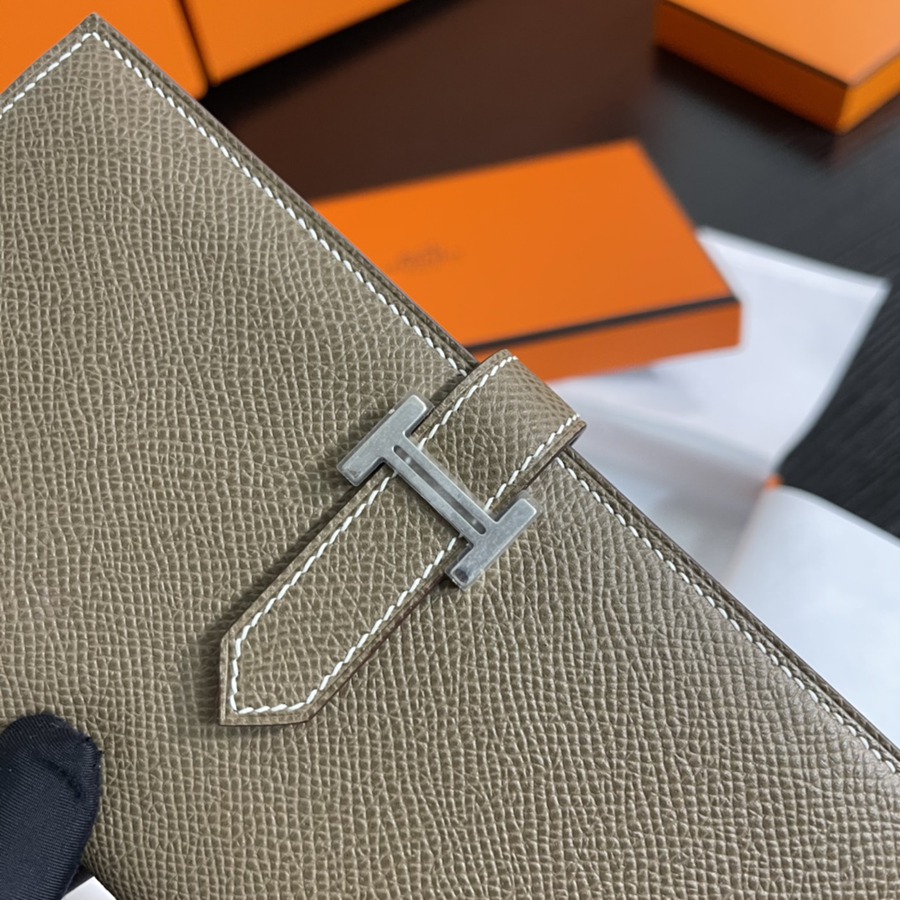 Bearn 長夾 大象灰 銀扣 Epsom皮_4