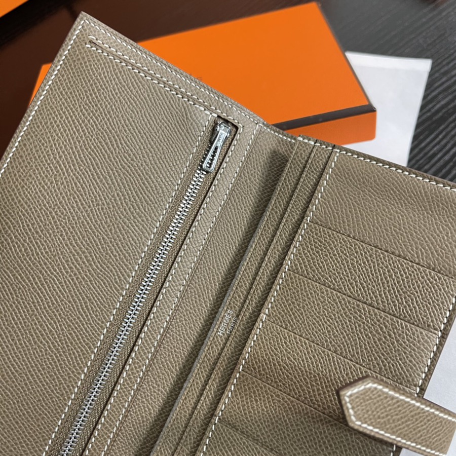 Bearn 長夾 大象灰 銀扣 Epsom皮_6