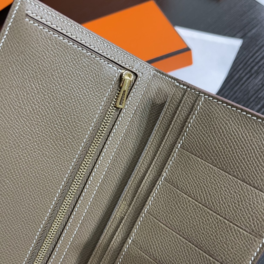 Bearn 長夾 大象灰 金扣 Epsom皮_6