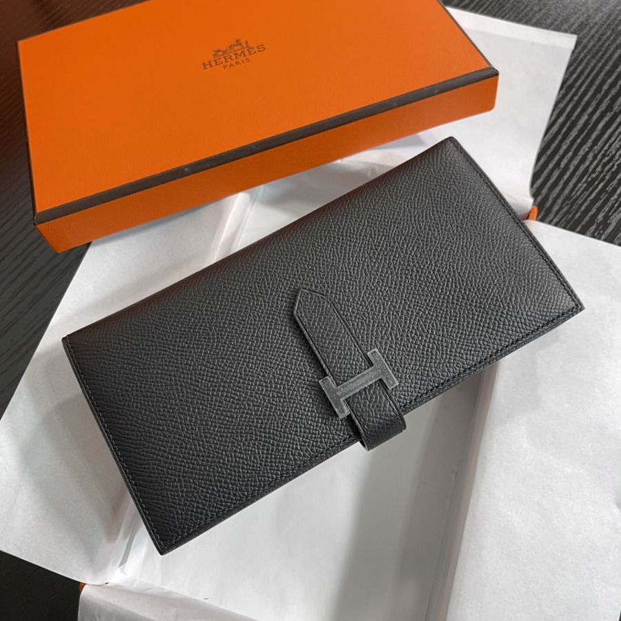 Bearn 長夾 黑色 黑扣 Epsom皮_3