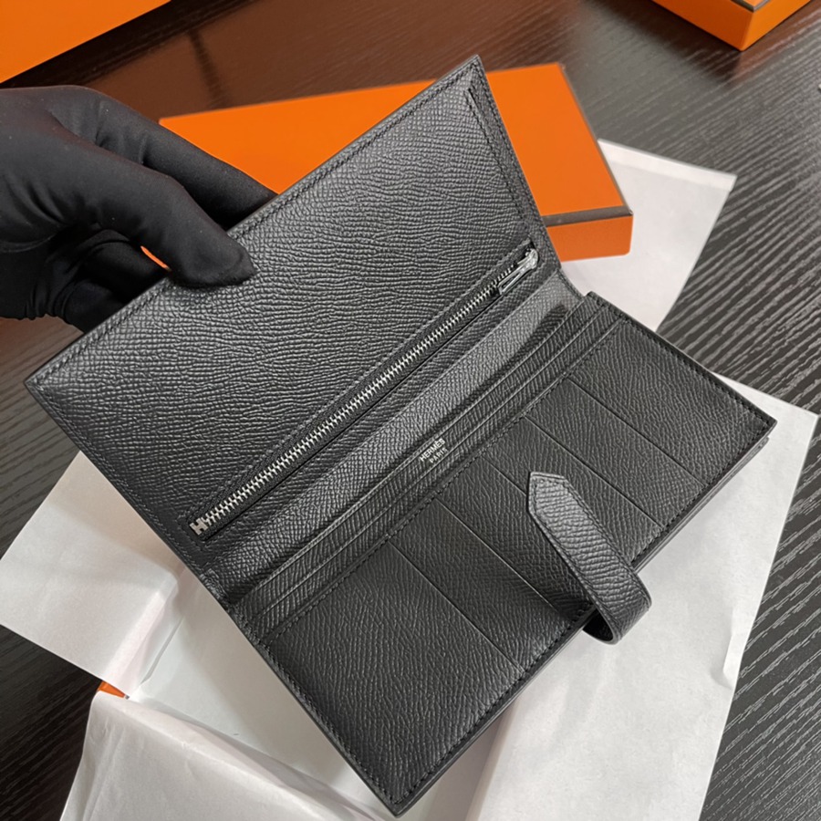 Bearn 長夾 黑色 黑扣 Epsom皮_4