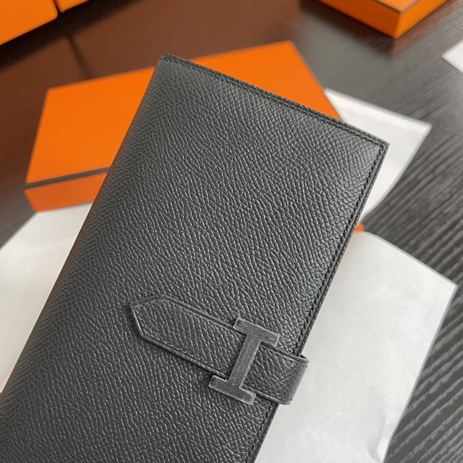 Bearn 長夾 黑色 黑扣 Epsom皮_5