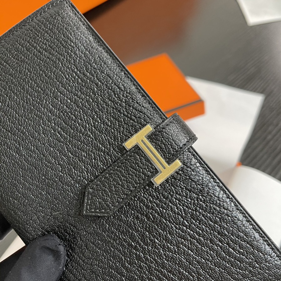 Bearn 長夾 黑色 金扣_4