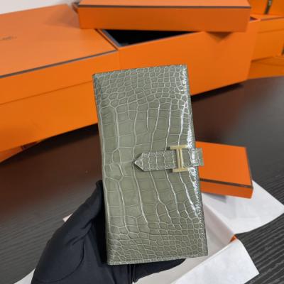 Bearn 長夾 美洲鱷魚皮 斑鳩灰