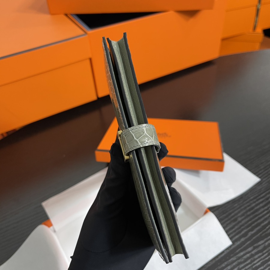 Bearn 長夾 美洲鱷魚皮 斑鳩灰_5