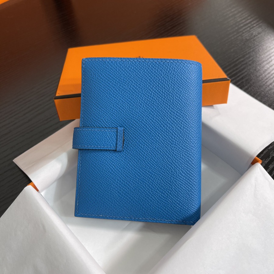 Bearn 短款錢包Epsom 坦桑尼亞藍 金扣_2