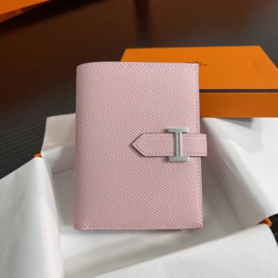 Bearn 短款錢包Epsom 櫻花粉 銀扣