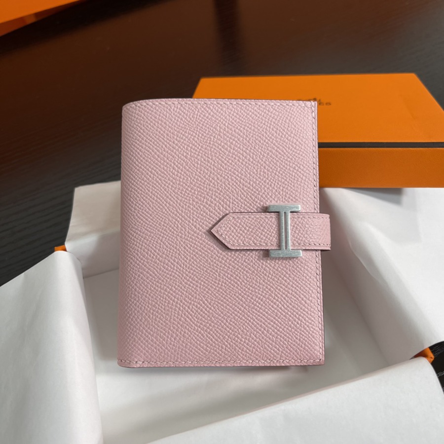 Bearn 短款錢包Epsom 櫻花粉 銀扣_1