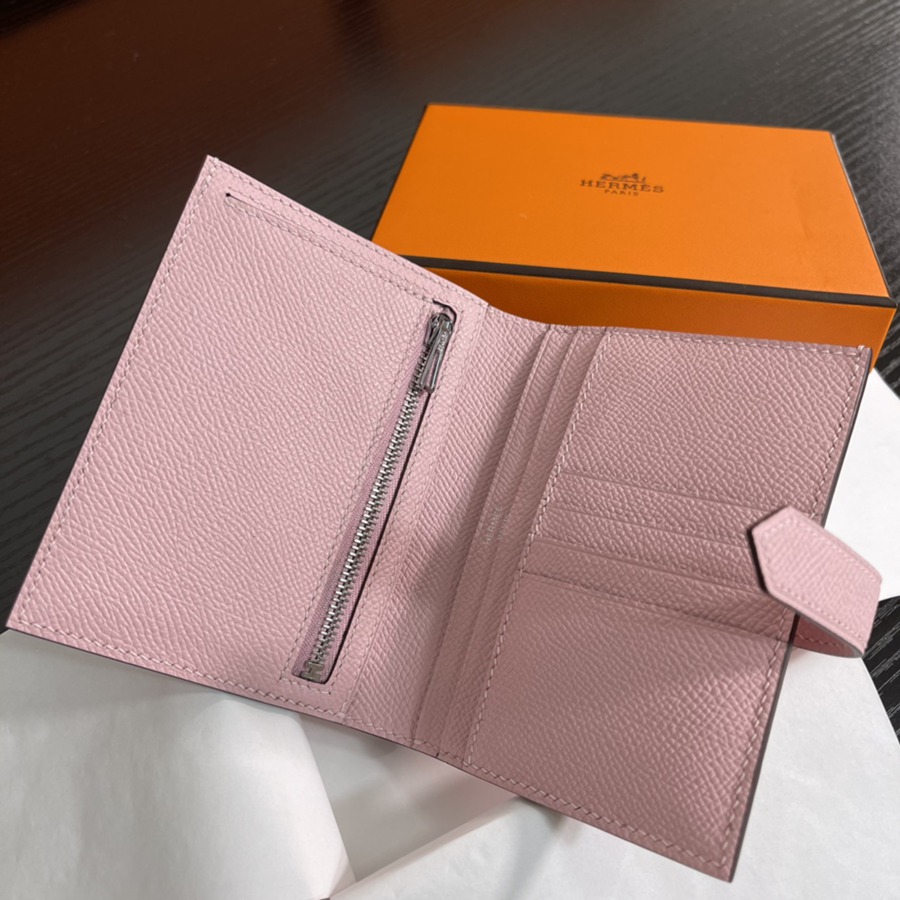 Bearn 短款錢包Epsom 櫻花粉 銀扣_2