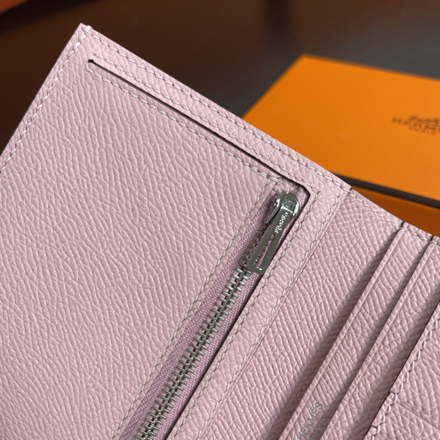 Bearn 短款錢包Epsom 櫻花粉 銀扣_3