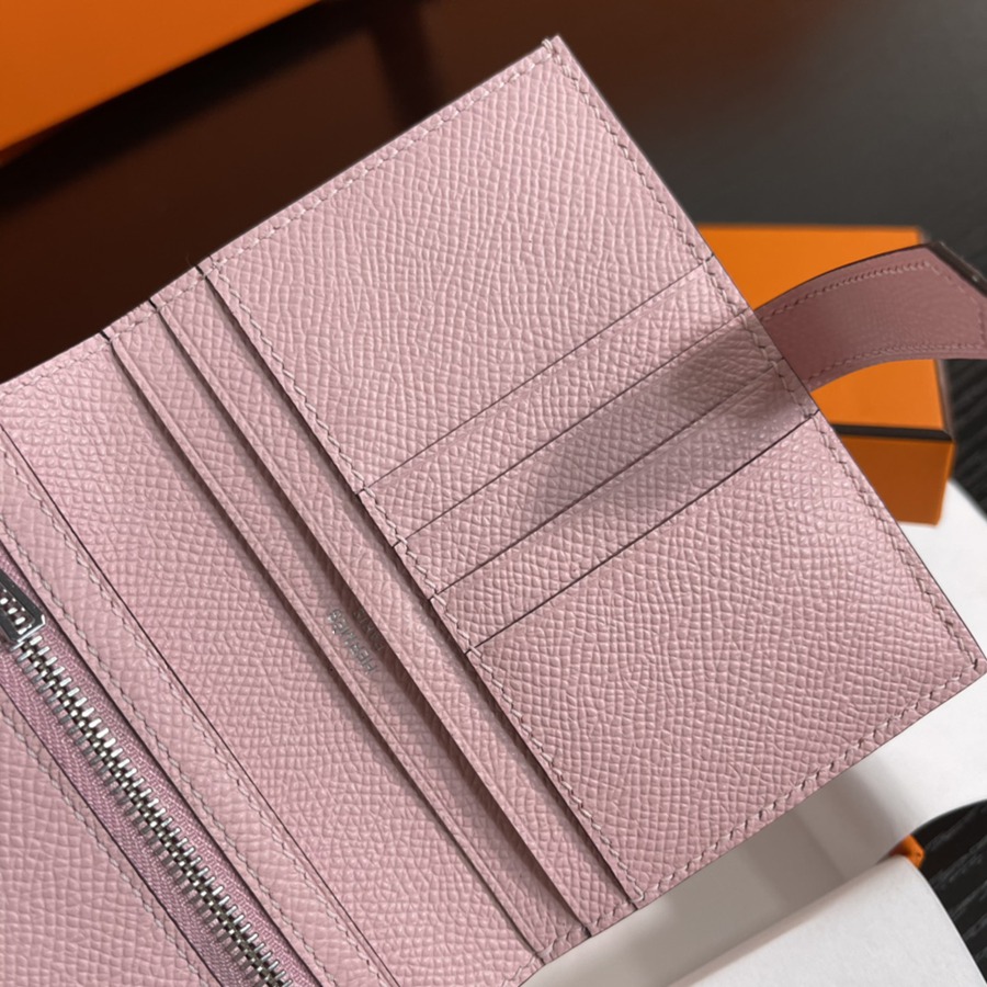 Bearn 短款錢包Epsom 櫻花粉 銀扣_4