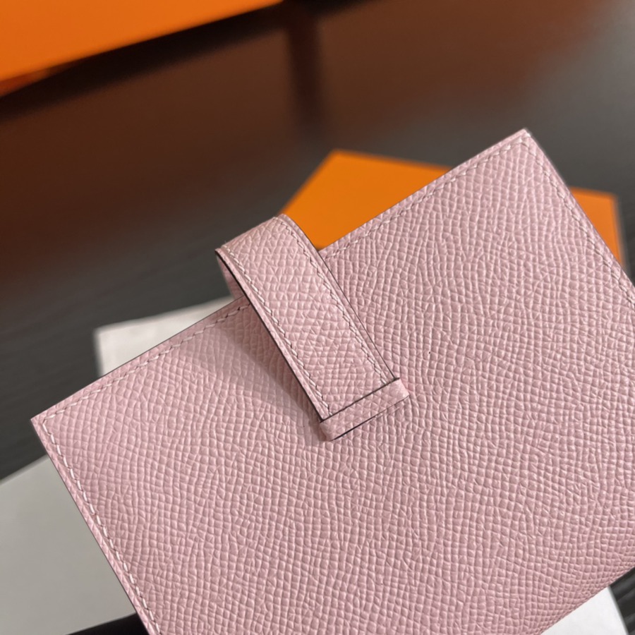 Bearn 短款錢包Epsom 櫻花粉 銀扣_5