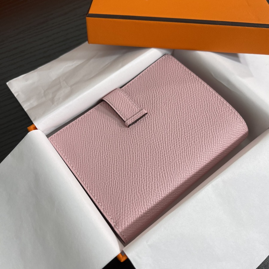 Bearn 短款錢包Epsom 櫻花粉 銀扣_6