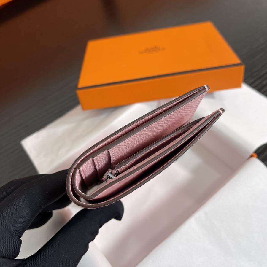 Bearn 短款錢包Epsom 櫻花粉 銀扣_7