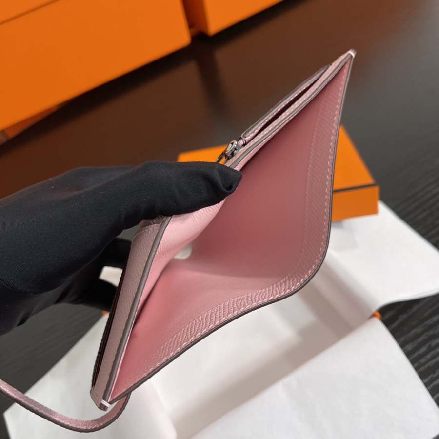 Bearn 短款錢包Epsom 櫻花粉 銀扣_8