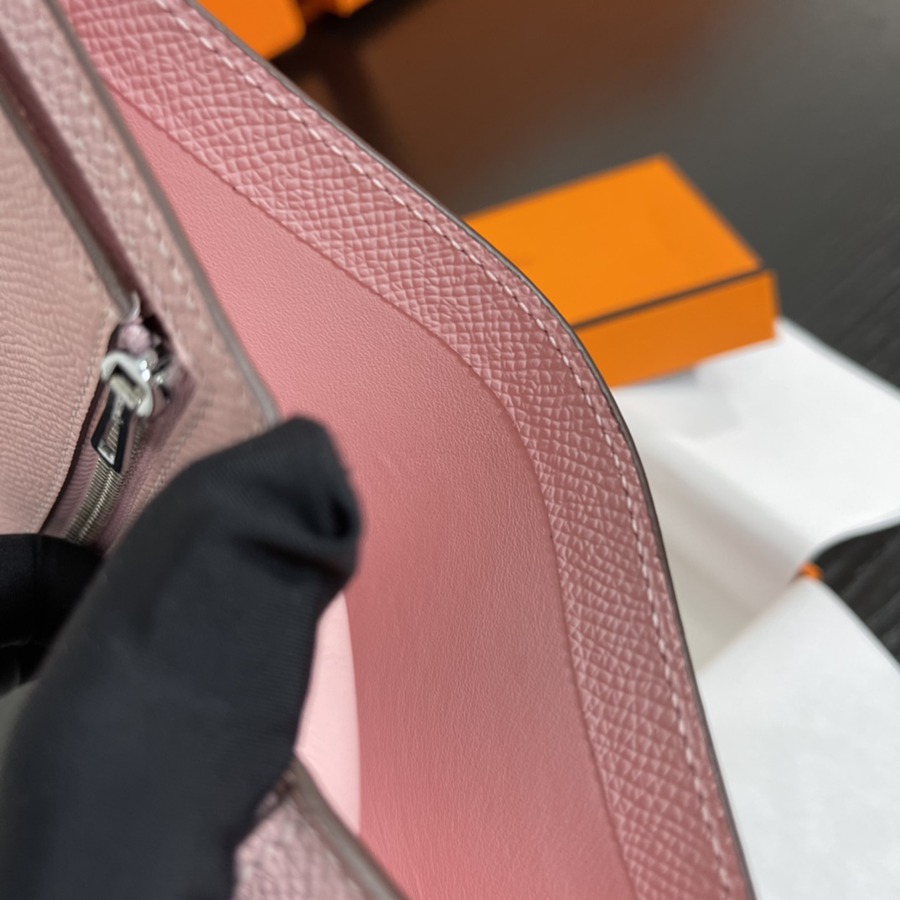 Bearn 短款錢包Epsom 櫻花粉 銀扣_9