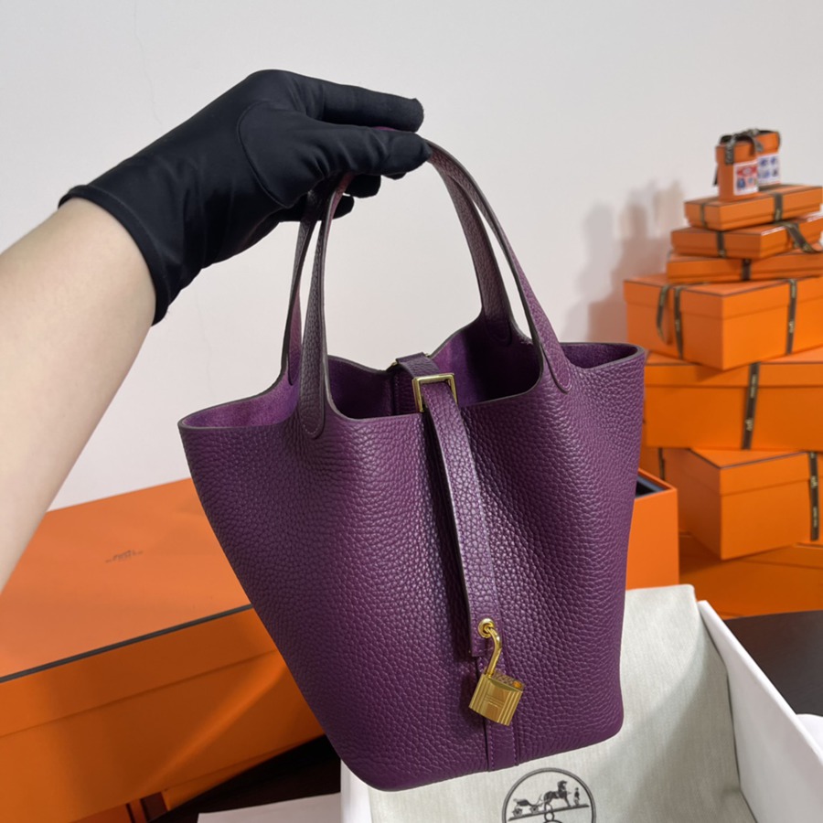 菜籃子Picotin 18 海葵紫金扣 TC皮_1