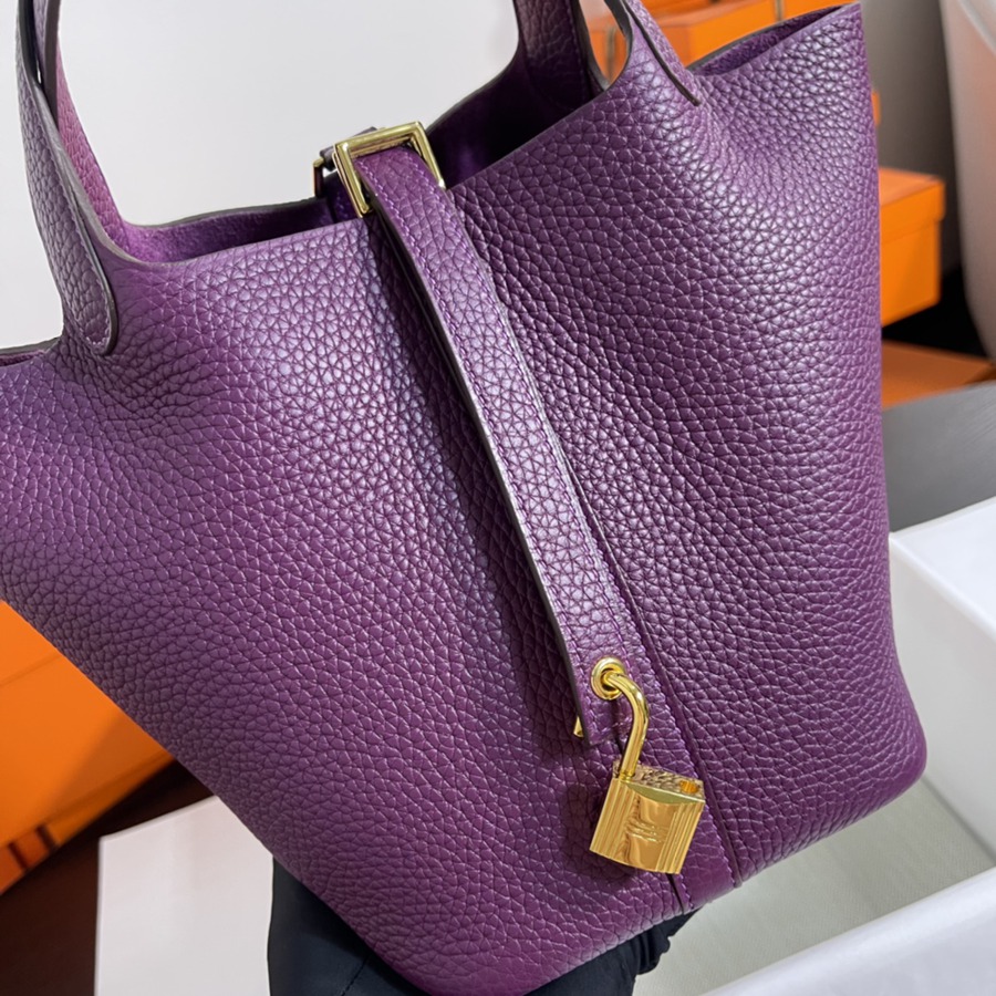 菜籃子Picotin 18 海葵紫金扣 TC皮_3