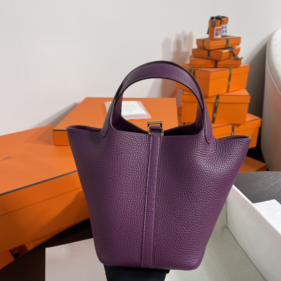 菜籃子Picotin 18 海葵紫金扣 TC皮_4