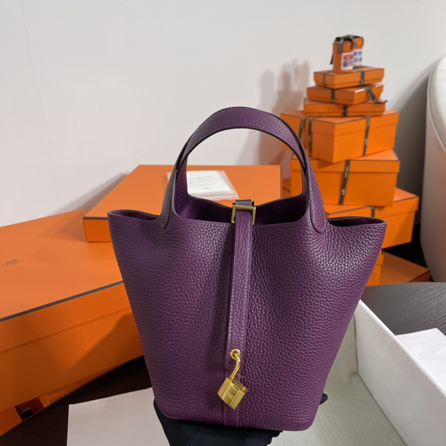 菜籃子Picotin 18 海葵紫金扣 TC皮_5