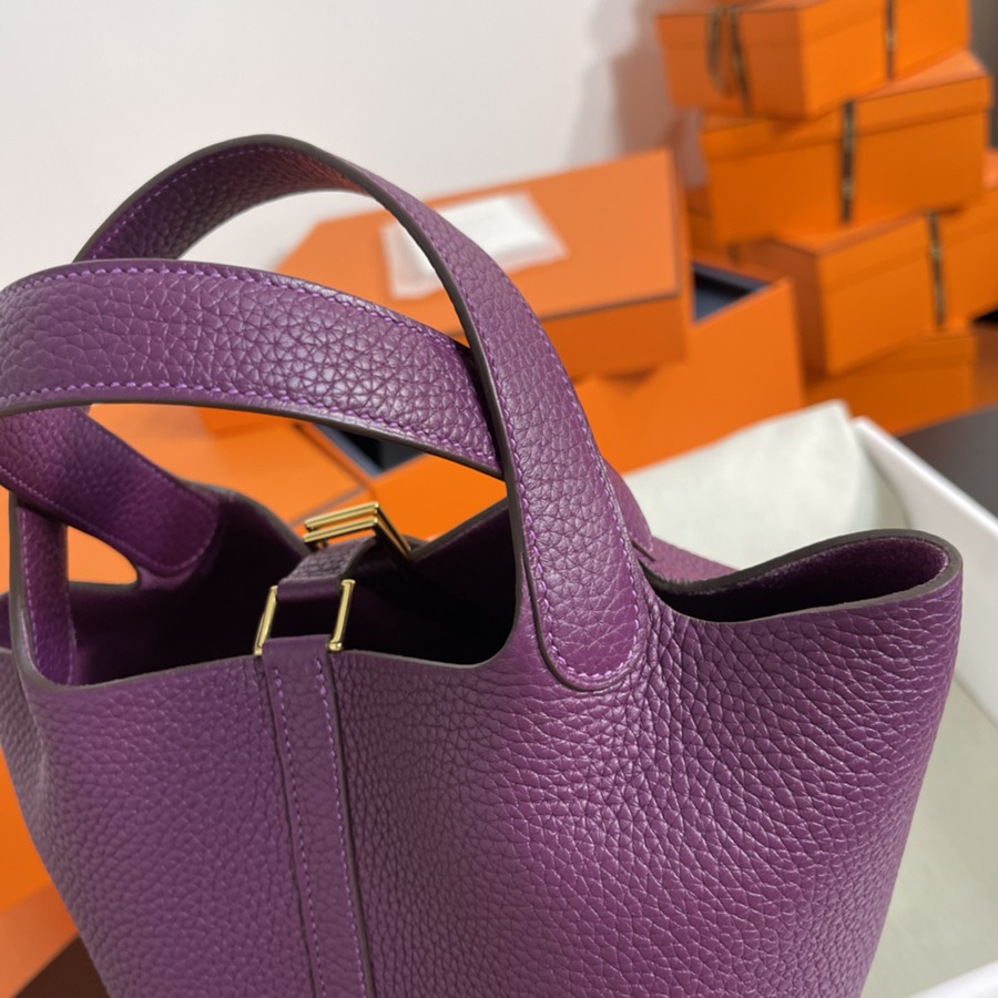 菜籃子Picotin 18 海葵紫金扣 TC皮_6