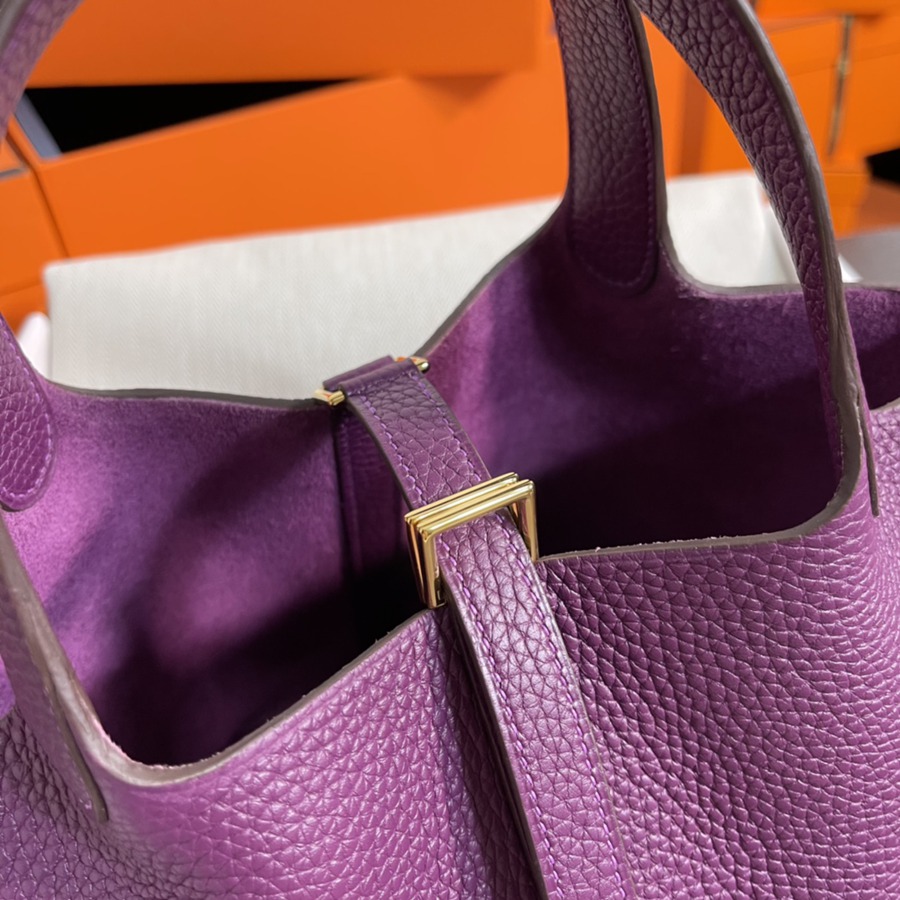 菜籃子Picotin 18 海葵紫金扣 TC皮_7