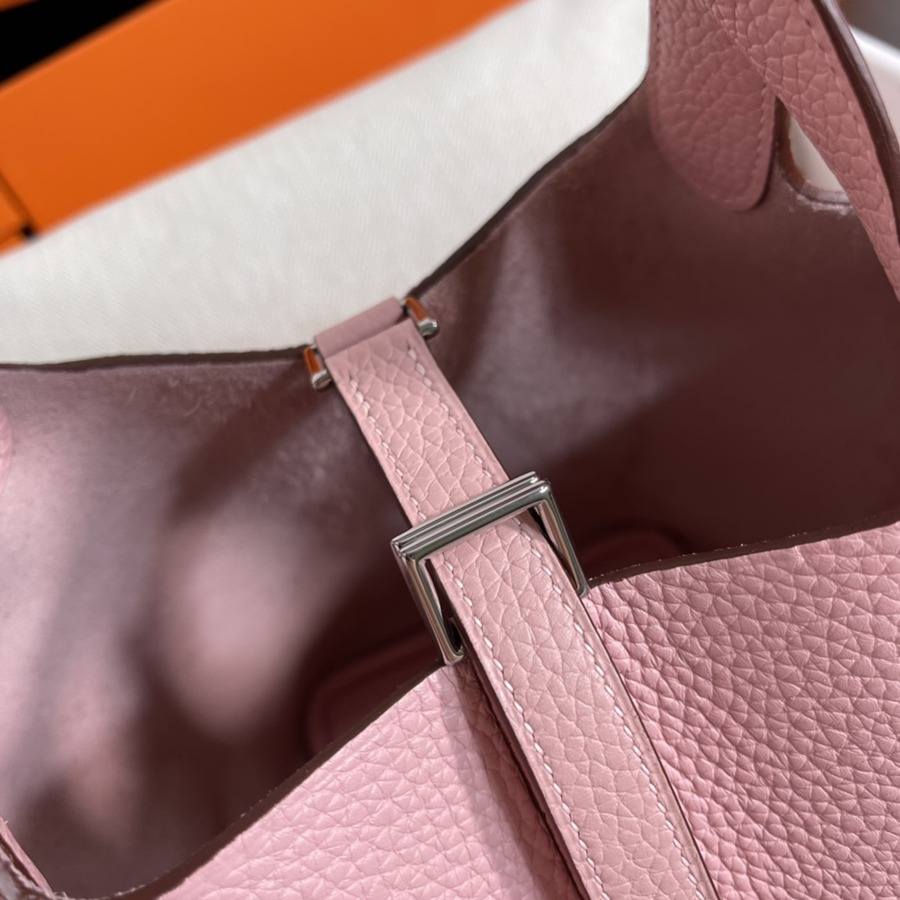 菜籃子Picotin 18 櫻花粉銀扣 TC皮_7