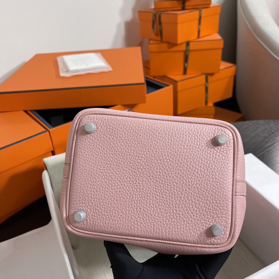 菜籃子Picotin 18 櫻花粉銀扣 TC皮_8