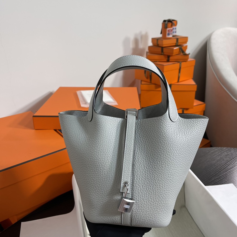 菜籃子Picotin 18 聖杯藍銀扣 TC皮_2