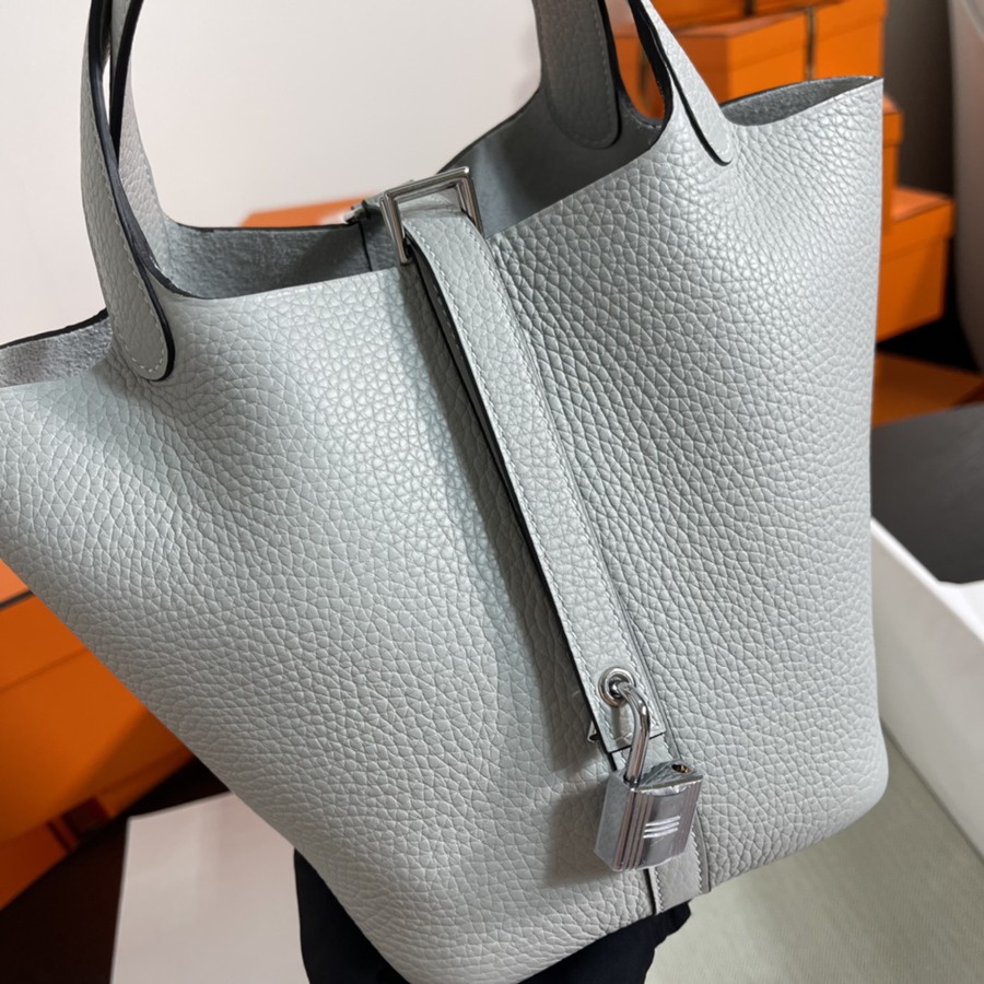 菜籃子Picotin 18 聖杯藍銀扣 TC皮_3