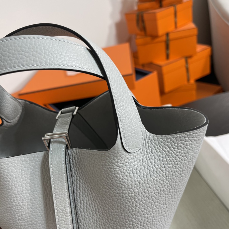 菜籃子Picotin 18 聖杯藍銀扣 TC皮_4