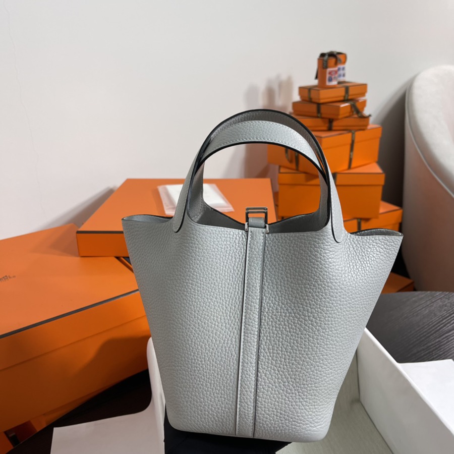 菜籃子Picotin 18 聖杯藍銀扣 TC皮_5