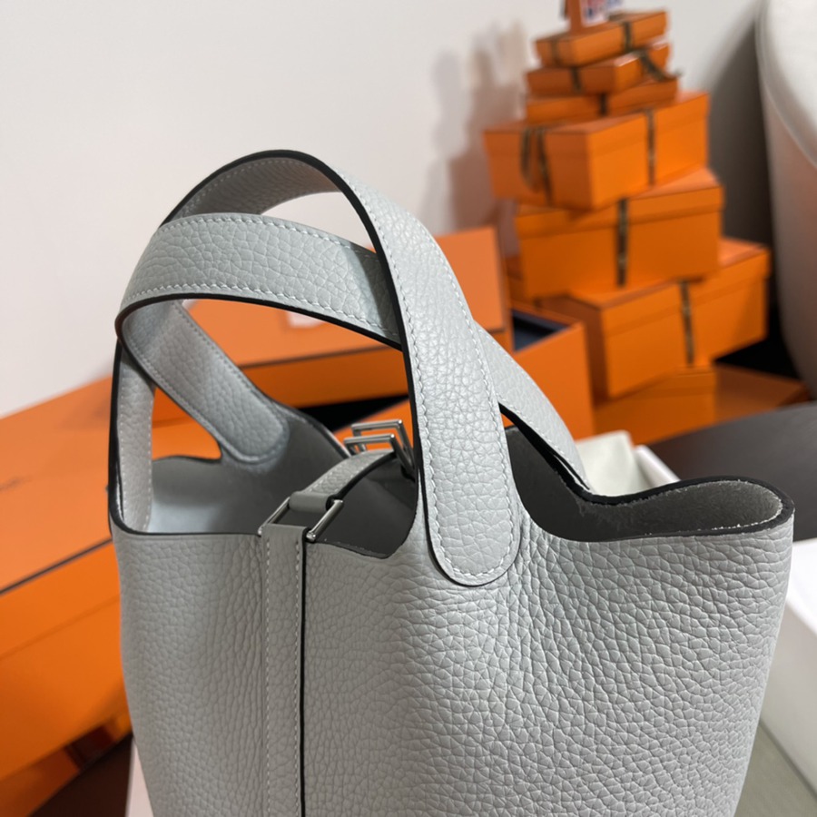 菜籃子Picotin 18 聖杯藍銀扣 TC皮_6