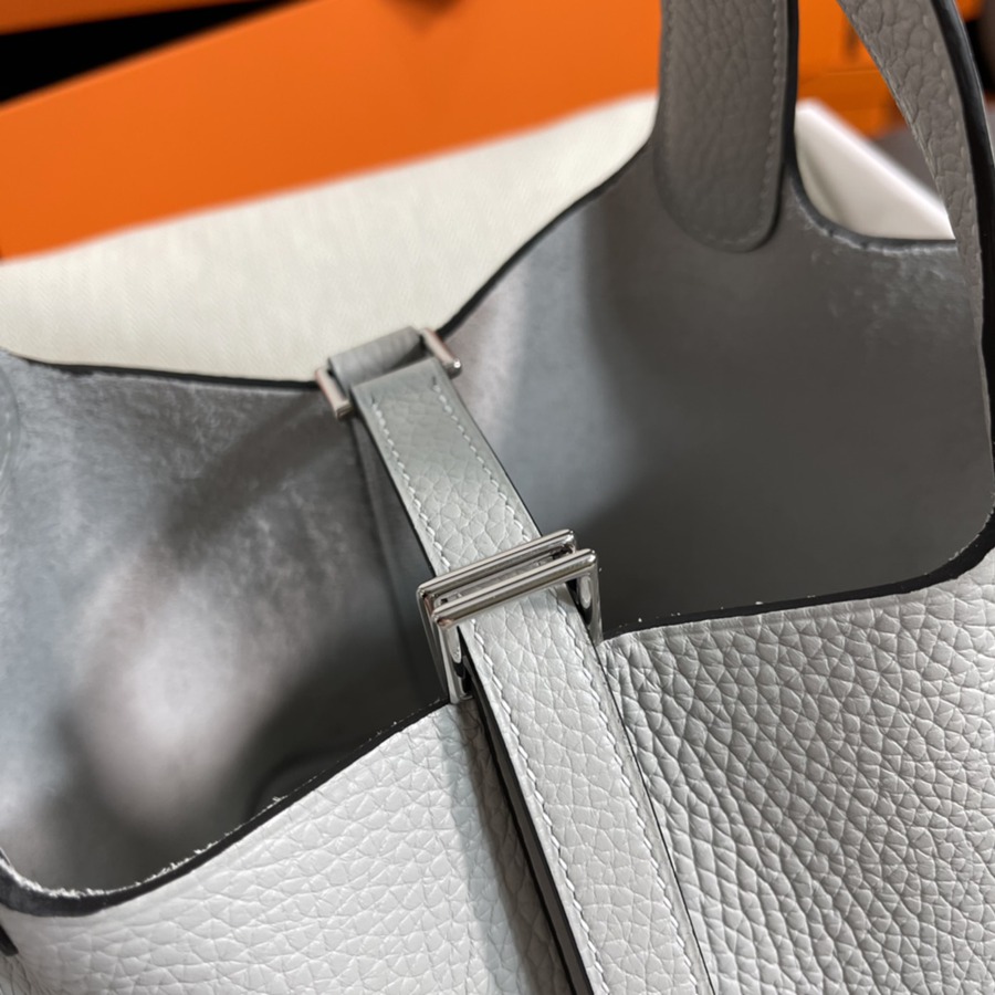 菜籃子Picotin 18 聖杯藍銀扣 TC皮_7