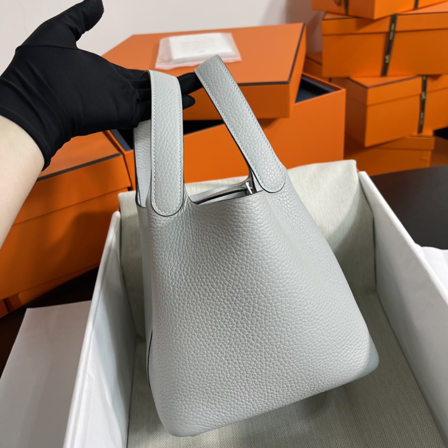 菜籃子Picotin 18 聖杯藍銀扣 TC皮_8