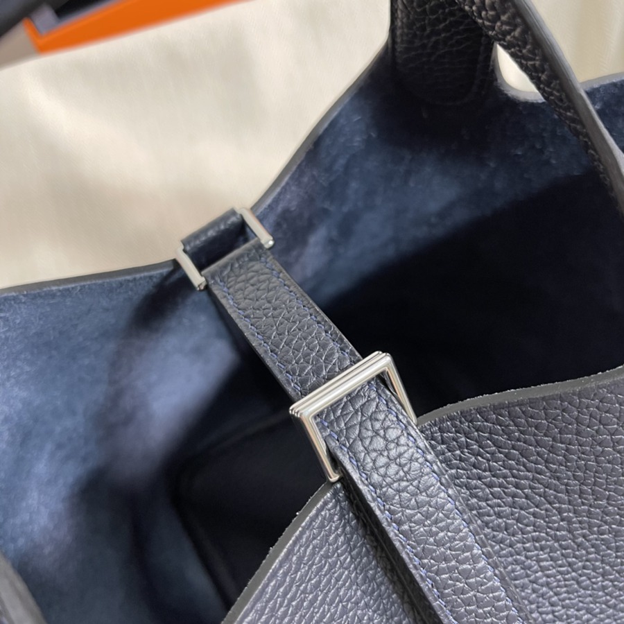 菜籃子Picotin 18 午夜藍銀扣 TC皮_6