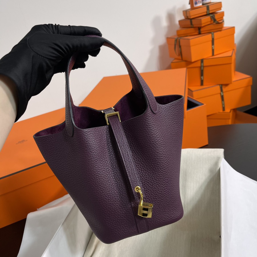 菜籃子Picotin 18 加侖紫金扣 TC皮_1