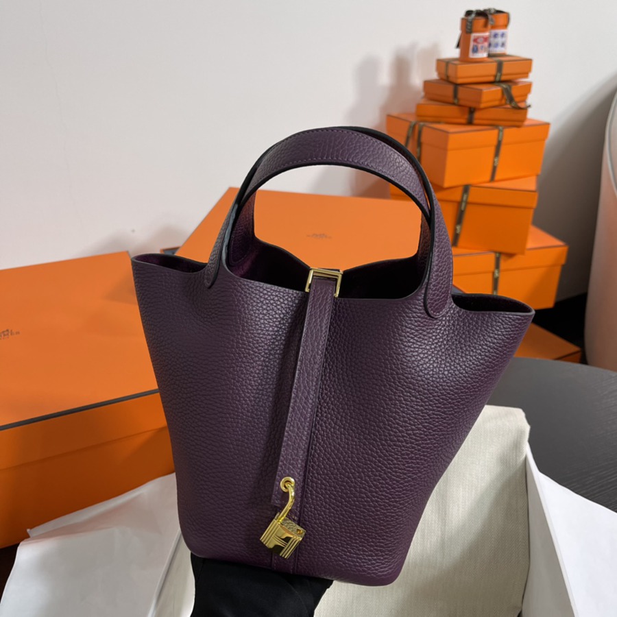 菜籃子Picotin 18 加侖紫金扣 TC皮_2