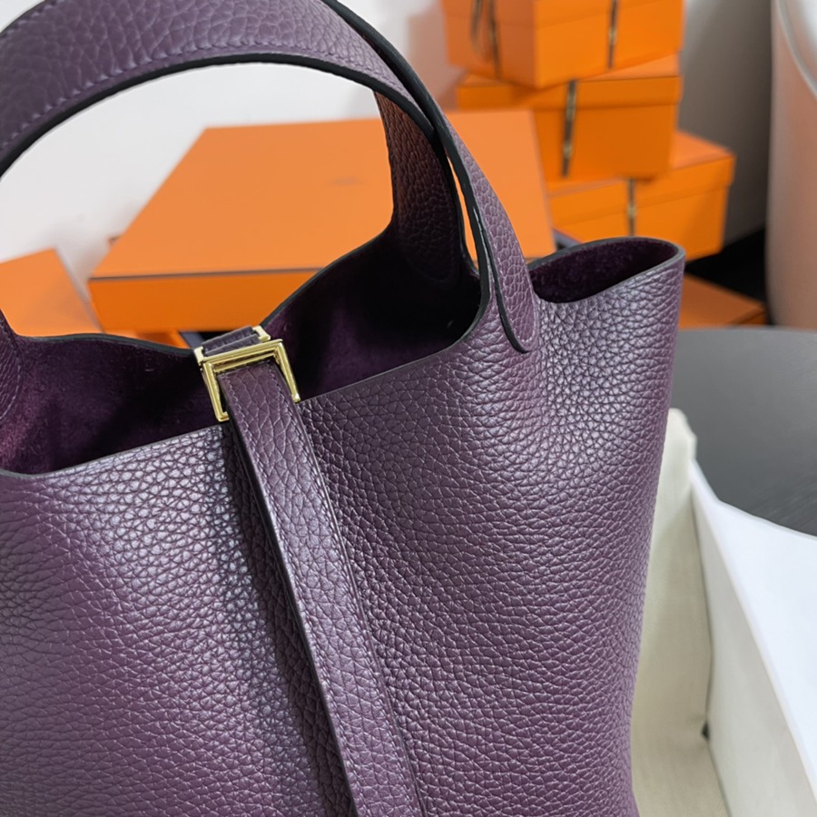 菜籃子Picotin 18 加侖紫金扣 TC皮_3