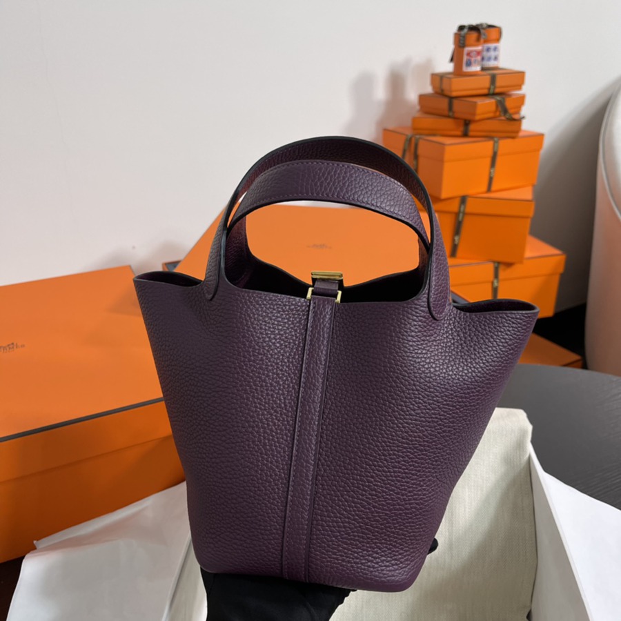 菜籃子Picotin 18 加侖紫金扣 TC皮_4