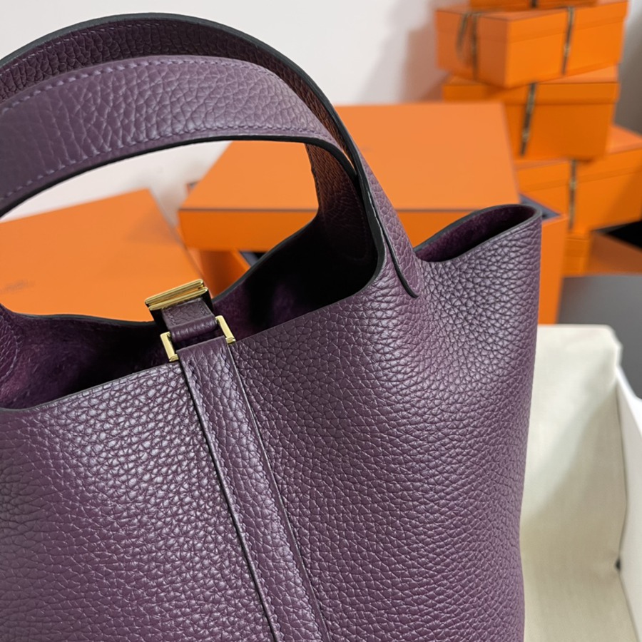 菜籃子Picotin 18 加侖紫金扣 TC皮_5