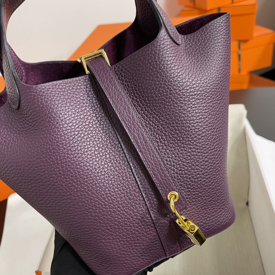 菜籃子Picotin 18 加侖紫金扣 TC皮_6