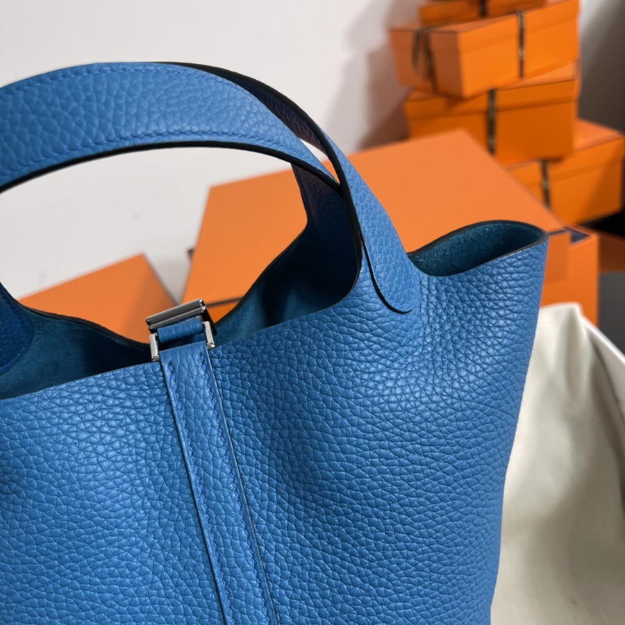 菜籃子Picotin 18 坦桑尼亞藍銀扣 TC皮_5