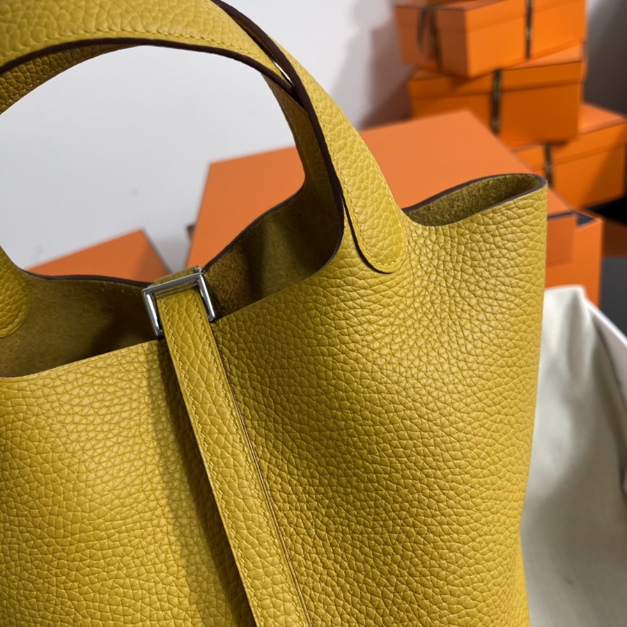 菜籃子Picotin 18 琥珀黃銀扣 TC皮_3