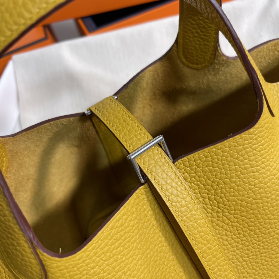 菜籃子Picotin 18 琥珀黃銀扣 TC皮_6