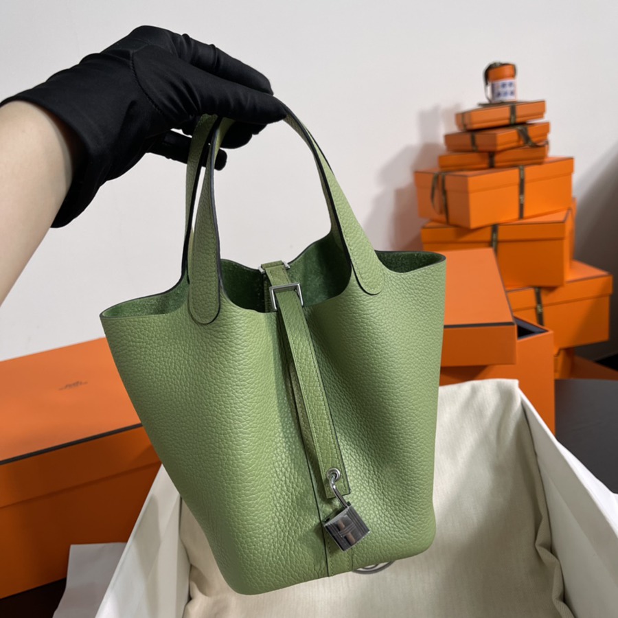 菜籃子Picotin 18 牛油果綠銀扣 TC皮_1